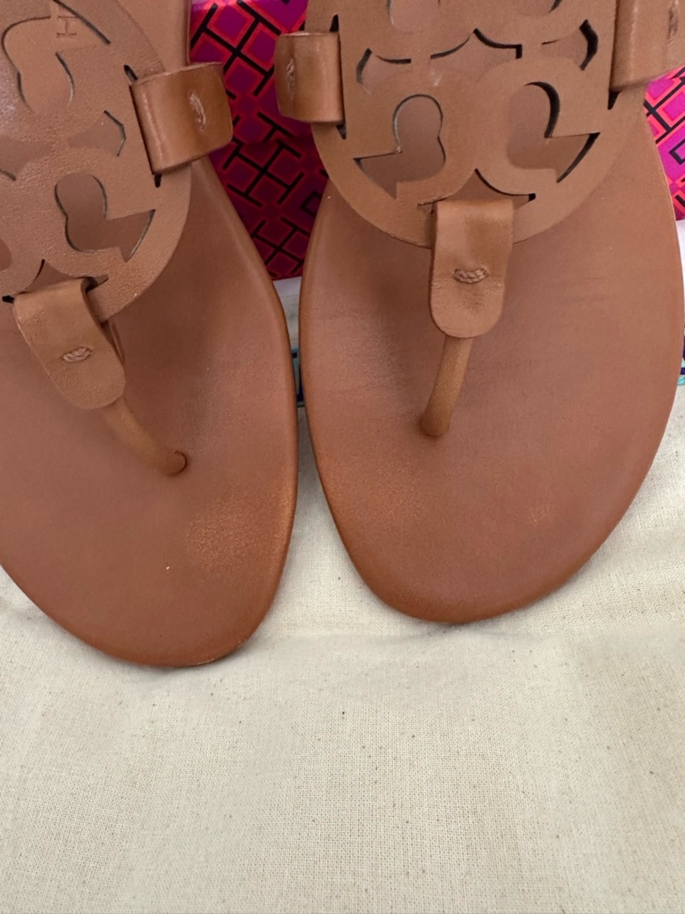 Tory Burch Leather Miller Sandals | Bourbon Miele | Size 9.5 - Picture 3 of 7